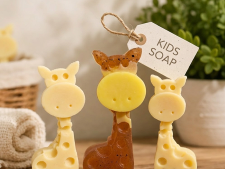 Playful Giraffe Family- Kids Veg Soap- Pack of 3